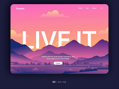 Travelo: 🏔️ adventure app design graphic design hospitality illustration landingpage travel ui ux website