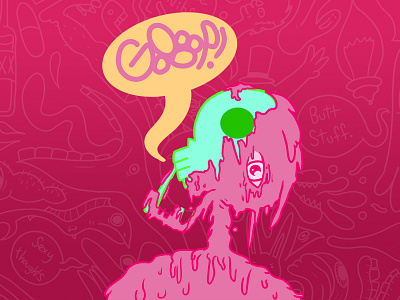 Gooooooooop! cartoon colorful comedy design drawing funny grunge illustration melting skeleton