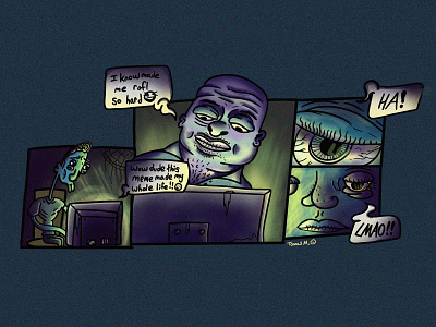 Internet Friends airbrush cartoon colorful comedy digital art drawing funny grunge illustration procreate