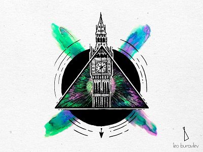 Big Ben. Color bigben color blackart blackwork engraving linework tattoo