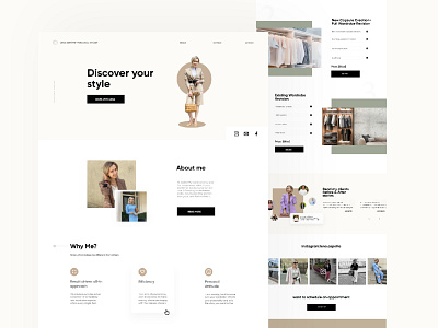 stylist ui design biege branding fashion brand landing page ui luxury ui minimal ui sage ui ui kit ui ux designer uidesign uidesigner uiux webdesigner