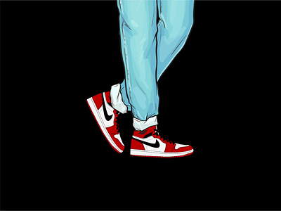 Nike Air Jordan 1 Red Chicago air jordan basketball design illustration michael jordan nike nike air jordan nike air max nike shoes nike sneakers shoe sneaker sneaker art sneaker illustration sneakerhead sneakers vector