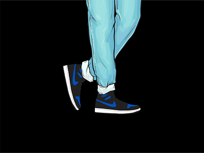Nike Air Jordan 1 Retro High Mid Royal Blue Black air jordan basketball design illustration michael jordan nike air jordan sneaker art sneaker illustration sneakerhead sneakers