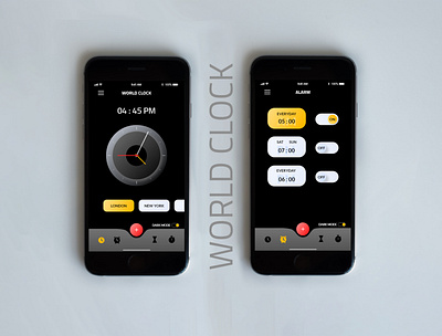 World Clock - Dark Mode app design ui