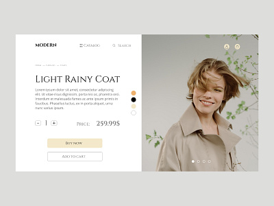 Premium Clothing Store Desktop Web Design UI
