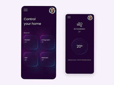 #DailyUI 007 Home Appliances Control App UI