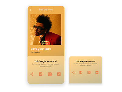 #DailyUI 010 Social Share Interface for Music Player App