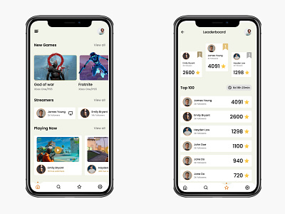 Leaderboard for Game Streaming App
