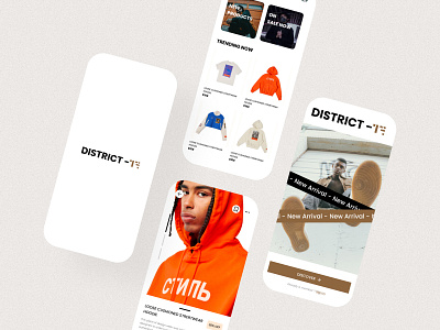 Clothing Brand Shop UI - DISTRICT-17 clothing design ecommerce mobile ui shop ux design