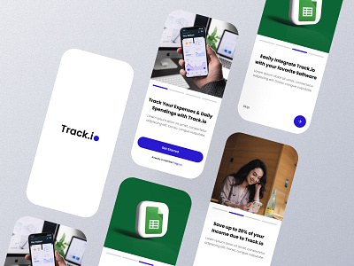 Onboarding Expenses Tracker Mobile App UI - Track.io
