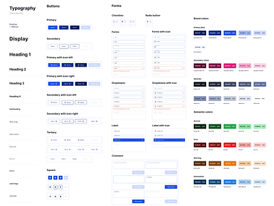 Design System brandcolor branding buttons checkbox colors design designsystem figma figma design forms radiobutton style guide typography ui uiux ux