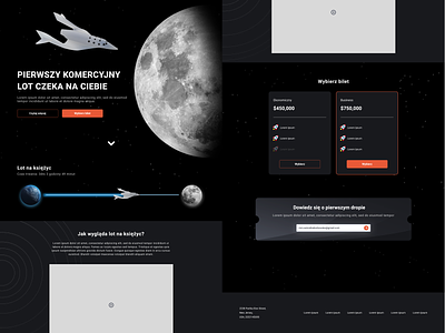 Landing Page - Space flight | Flying to the moon 3d earth figma design flying landing page moon price pricing racket ui ux