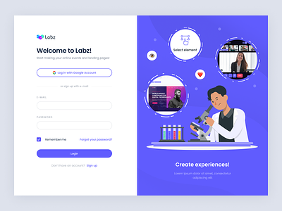 Log in page | The Labz figma design flat design lab laboratory labs log in register sign in sign up