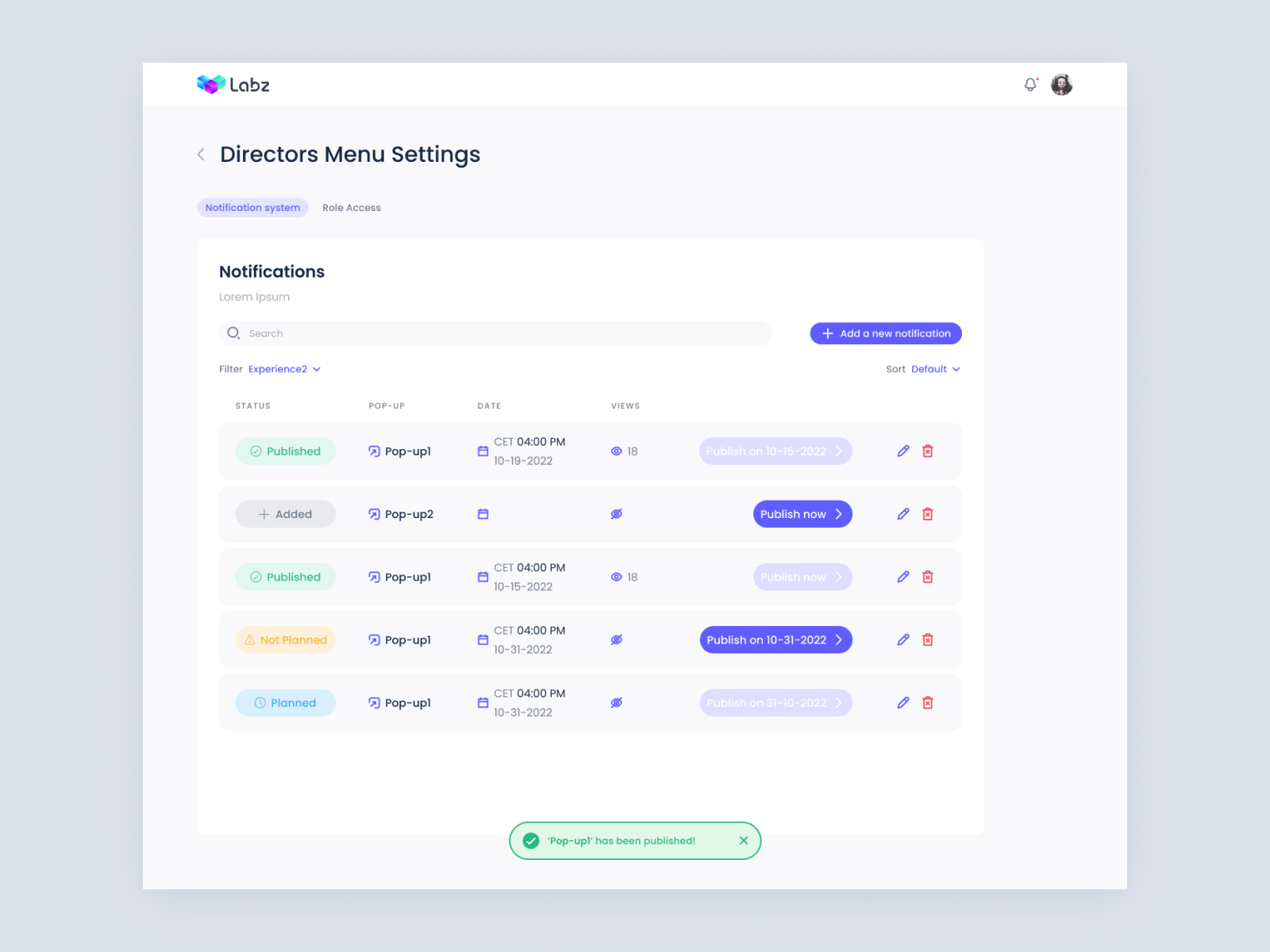 Notifications Settings | The Labz by Weronika Borkowska on Dribbble