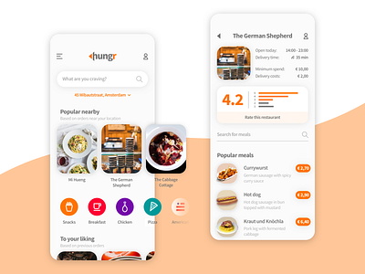Food Delivery App Concept android app application concept delivery design flat food food delivery app iconography ios logo mobile restaurant sketch ui user experience user interface ux visual design