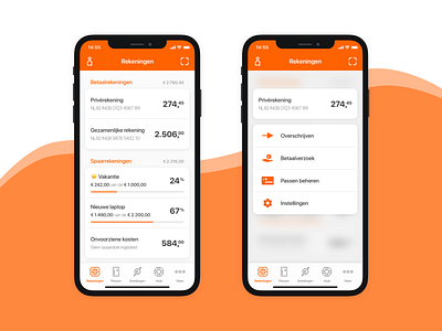 ING Mobile Banking Redesign - Long Press app application bank app banking concept design finance flat graphic design icon interface ios minimal mobile mobile app ui ux vector visual design