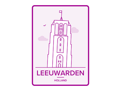 Weekly Warm-up Hometown Sticker city city branding design dribbbleweeklywarmup holland hometown illustration leeuwarden rebound sticker