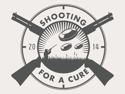 Shooting For A Cure Logo badge circle cross illo illustration logo type vector