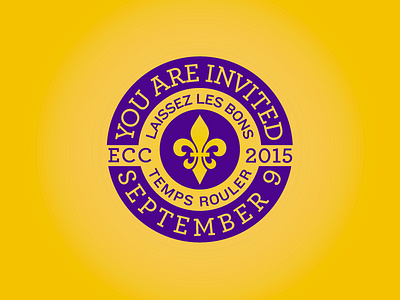 2015 ECC Invitation Badge badge design fleur de lis illustrator logo one color type typography