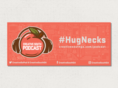 Creative South Podcast Banner banner creative south headphones icons peach podcast vector