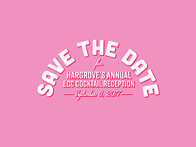 Save The Date Badge badge branding event lockup logo pink typography