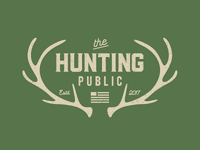 Hunting Public Option 1 antlers branding hunting lockup logo type