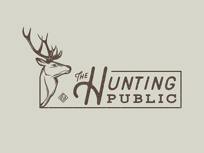 Hunting Public Option 2 antlers branding deer hunting lockup logo typography