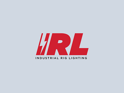 IRL Final Logo branding design industrial lighting lightning bolt lockup logo typography vector