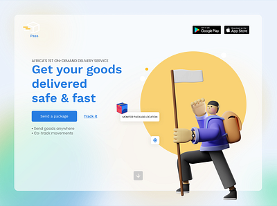 Pass Website- Parcel Delivery animation app branding design icon illustration logo ui ui design web website