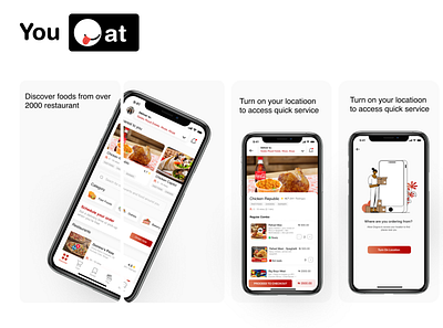 YouEat - Food delivery service app design food app illustration typography ui ui design ux web website