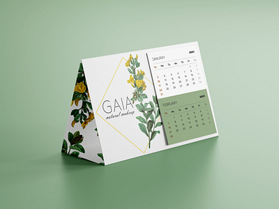 Gaia natural makeup calendar brand design brand identity branding branding design calendar calendar design design graphic graphic design logo logo design