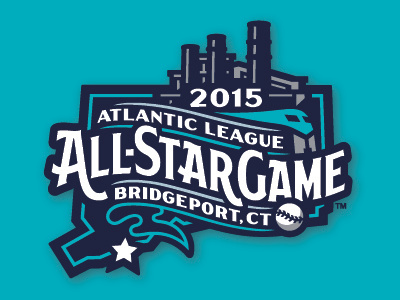 2015 Atlantic League ASG all star game baseball branding connecticut event smokestacks sports train typography