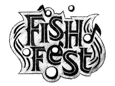 Fish Fest 1 branding bubbles festival fish music notes typography underwater