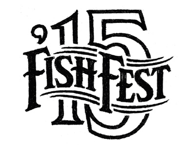 Fish Fest 2 branding bubbles festival fish music notes typography underwater