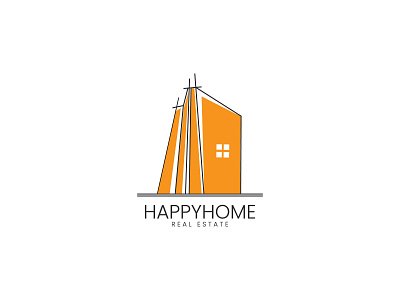 Happyhome Real estate logo design bulding logo crative logo designer portfolio flat logo happy home illustration logo logo design logo mark logofolio logos minimalist logo mordern logo property