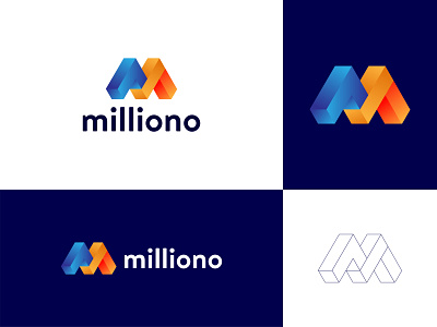 Modern logo design name of milliono