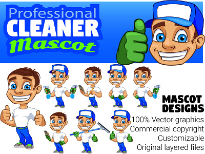 Professional Mascot Designs business mascot cartoon cartoon icon cleaner mascot custom icon mascot mascot character mascot for business