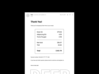 #17 Email Receipt dailyui design flat minimal ui ux web