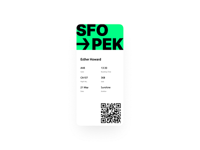 #024 Boarding Pass app branding dailyui design flat grid minimal ui ux web