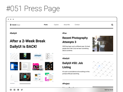 #051 Press Page app dailyui design flat ui ux