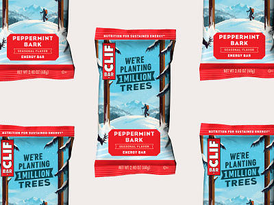 Clif Bar - Seasonal Flavor Illustration deer design hike illustration landscape mountain nature outdoors outside packaging shadow snow sustainable tree winter wrapper