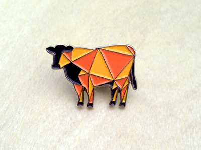 Big Omaha Cow Pin big omaha conference cow enamel pin geometric lapel midwest pin