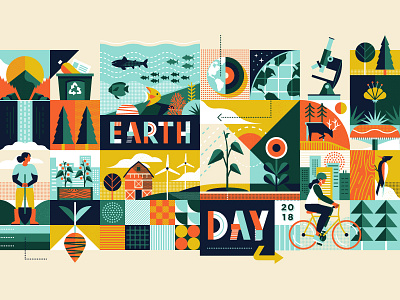 Adobe Insiders - Earth Day abstract animals bike collage flower nature ocean plants sea tree