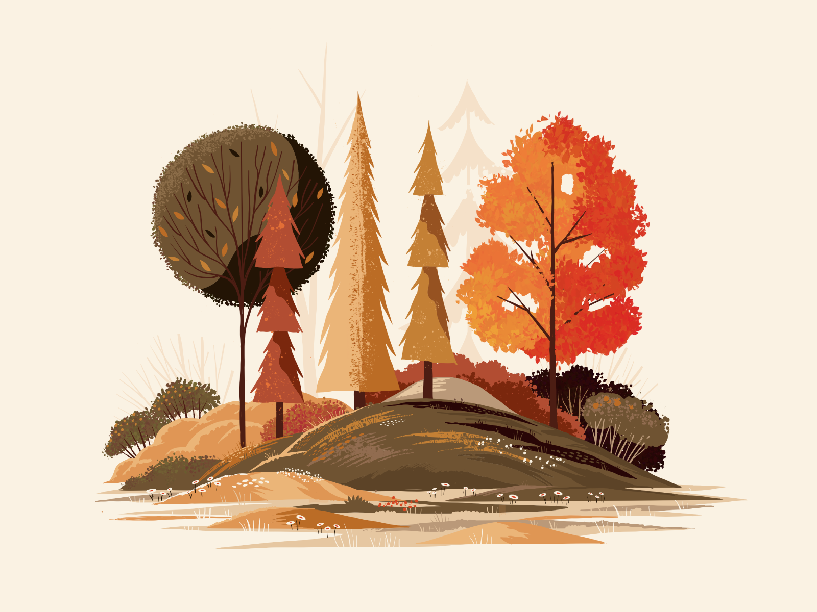 Adobe Fresco Fall Foliage by Matt Carlson on Dribbble