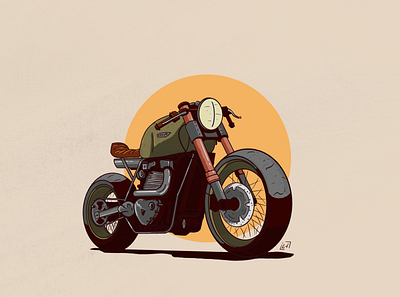 Bike Illustration | 2 bike biker cafe racer custom drawing illustration motorbike motorcycle procreate procreateapp