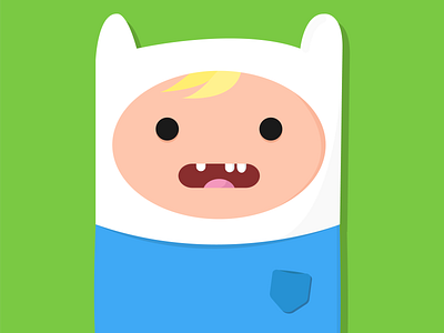 Flat Design Finn! adventure time character design finn finn the human flat flat design flat illustration flatdesign illustration illustrator minimal vector