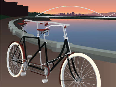Pedal Craft bicycle illustration print
