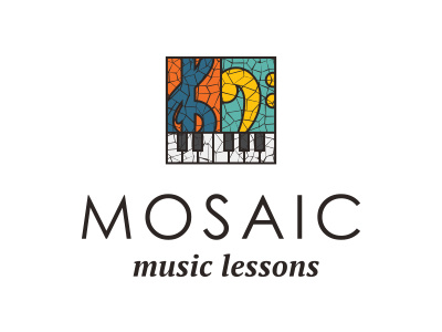 Mosaic Music Lessons Final Logo branding design logo