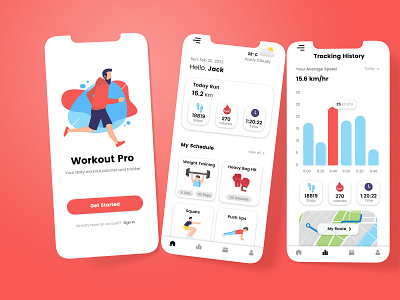 Workout Tracking App app branding design graphic design typography ui ux visualdesign