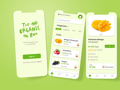 Online organic food ordering app app appdesign design illustration ui uidesign ux uxdesign visual visualdesign